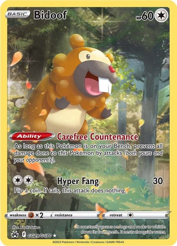 Bidoof GG29/GG70 Holofoil Crown Zenith: Galarian Gallery
