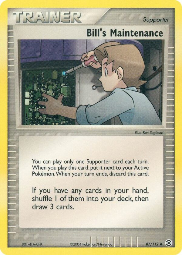 Bill’s Maintenance 87/112 Reverse Holofoil FireRed & LeafGreen Bill’s Maintenance 87/112 Reverse Holofoil FireRed & LeafGreen