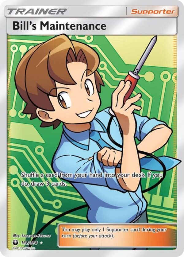 Bill’s Maintenance (Full Art) 162/168 Holofoil SM – Celestial Storm Bill’s Maintenance (Full Art) 162/168 Holofoil SM – Celestial Storm