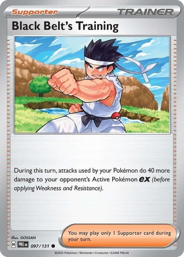 Black Belt’s Training 097/131 Reverse Holofoil SV: Prismatic Evolutions Black Belt’s Training 097/131 Reverse Holofoil SV: Prismatic Evolutions