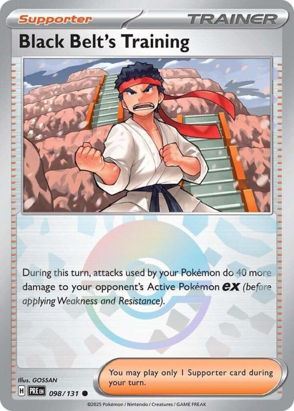 Black Belt’s Training 098/131 (Poke Ball Pattern) Holofoil SV: Prismatic Evolutions