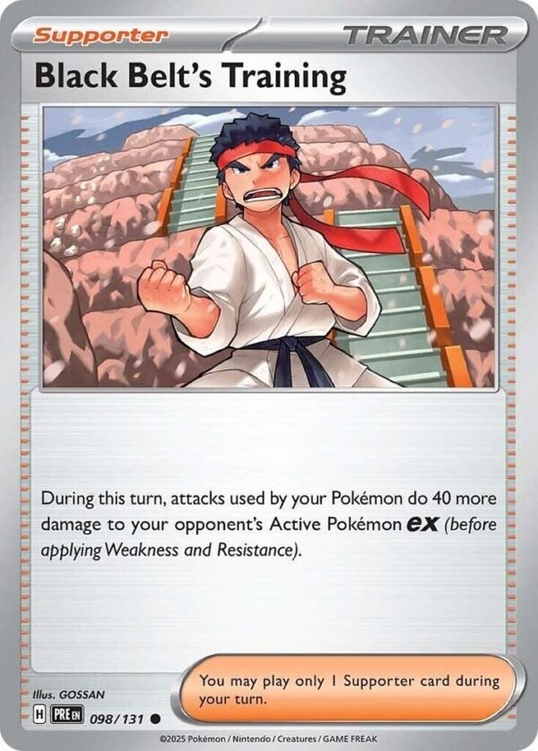 Black Belt’s Training 098/131 Reverse Holofoil SV: Prismatic Evolutions Black Belt’s Training 098/131 Reverse Holofoil SV: Prismatic Evolutions