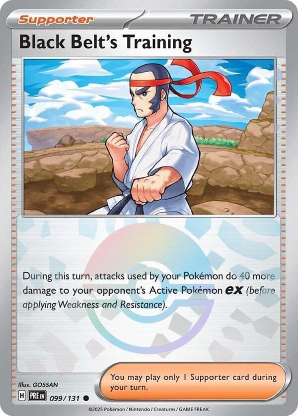 Black Belt’s Training 099/131 (Poke Ball Pattern) Holofoil SV: Prismatic Evolutions