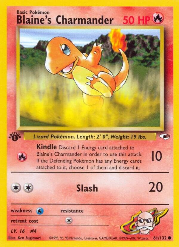 Blaine’s Charmander 061/132 1st Edition Gym Heroes Blaine’s Charmander 061/132 1st Edition Gym Heroes