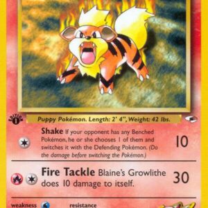 Blaine’s Growlithe (35) 035/132 1st Edition Gym Heroes Blaine’s Growlithe (35) 035/132 1st Edition Gym Heroes