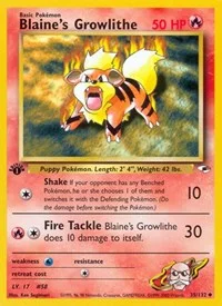 Blaine's Growlithe (35) | 035/132 | 1st Edition | Gym Heroes