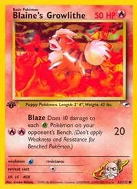 Blaine's Growlithe (62) | 062/132 | Unlimited | Gym Heroes