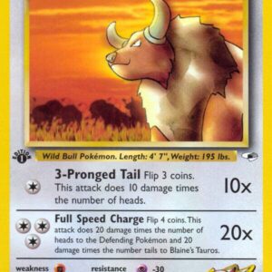 Blaine’s Tauros 064/132 1st Edition Gym Heroes