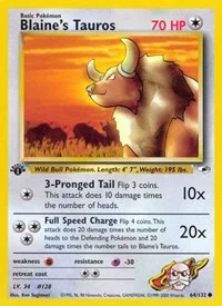 Blaine's Tauros | 064/132 | Unlimited | Gym Heroes