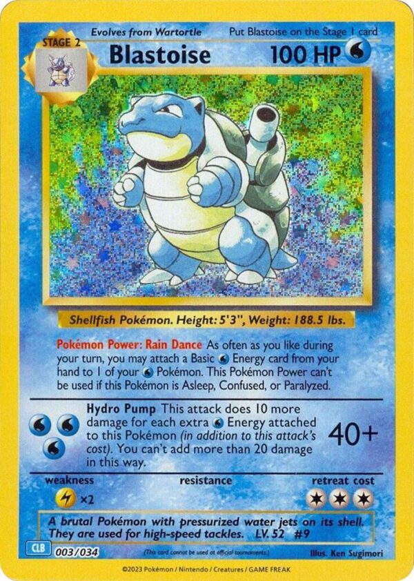 Blastoise 003/034 Holofoil Trading Card Game Classic