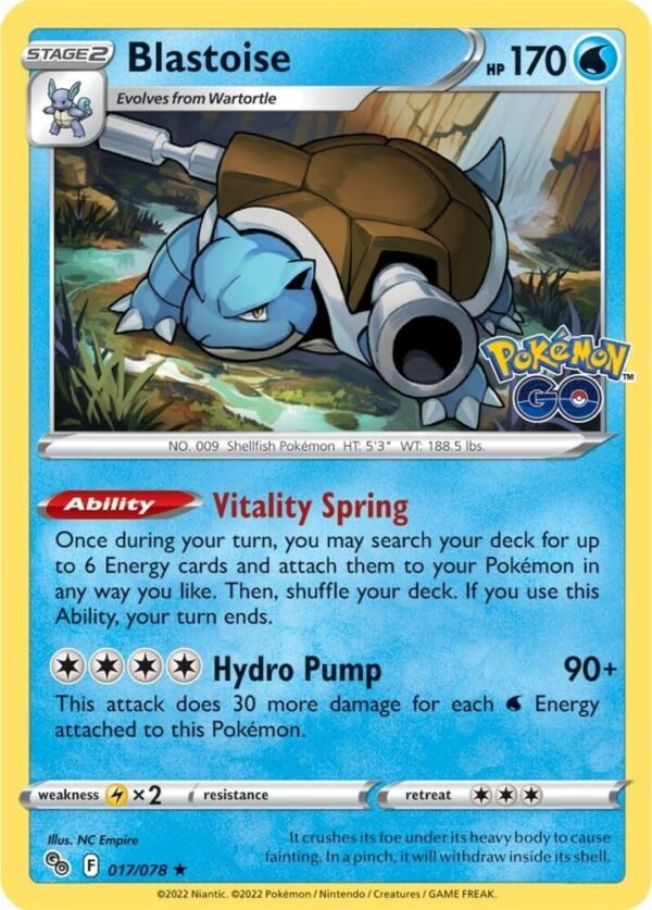 Blastoise 017/078 Holofoil Pokemon GO