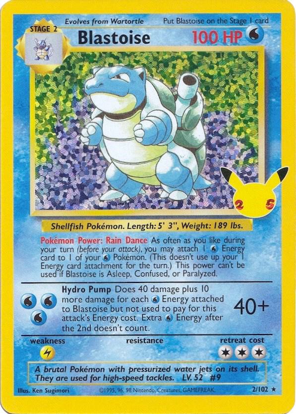 Blastoise 2/102 Holofoil Celebrations: Classic Collection