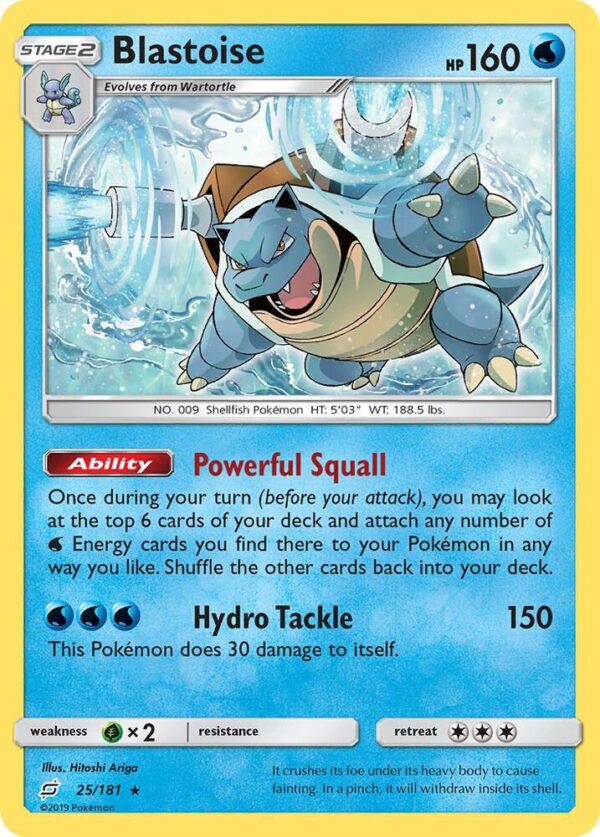 Blastoise 25/181 Reverse Holofoil SM – Team Up Blastoise 25/181 Reverse Holofoil SM – Team Up