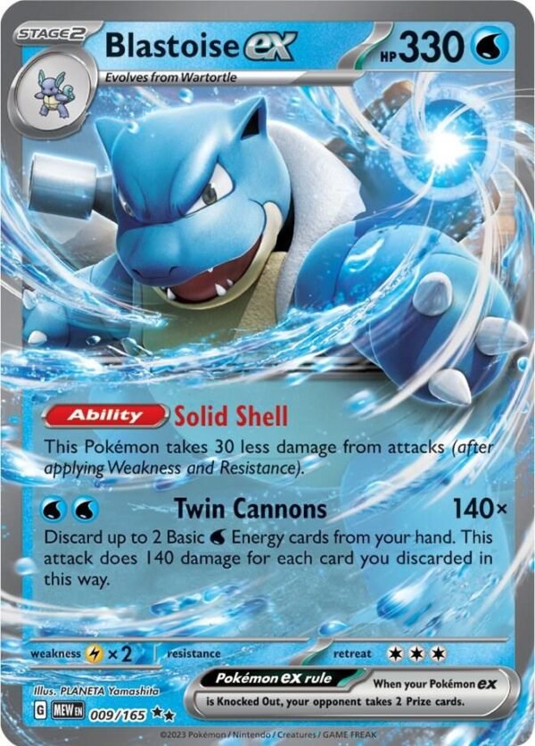 Blastoise ex 009/165 Holofoil SV: Scarlet & Violet 151