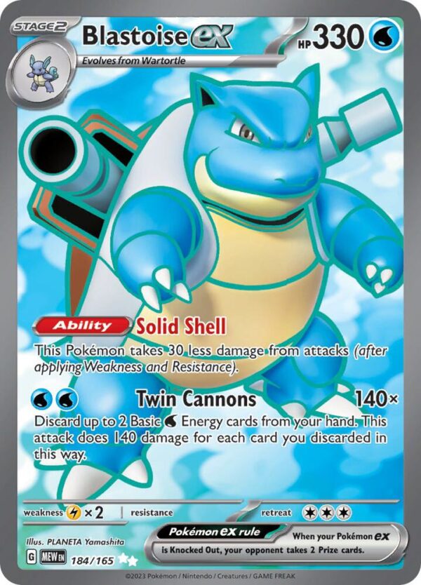 Blastoise ex 184/165 Holofoil SV: Scarlet & Violet 151 Blastoise ex 184/165 Holofoil SV: Scarlet & Violet 151