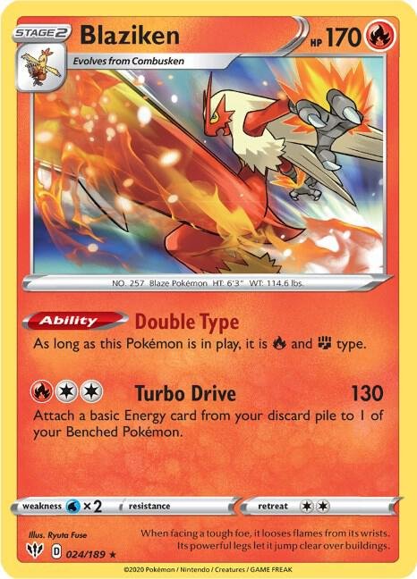 Blaziken 024/189 Holofoil SWSH03: Darkness Ablaze