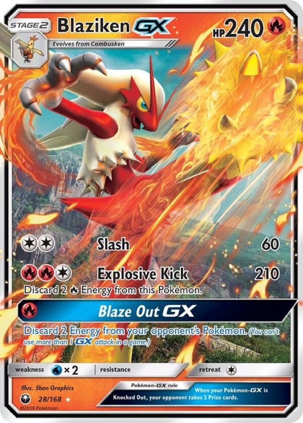Blaziken GX 28/168 Holofoil SM – Celestial Storm Blaziken GX 28/168 Holofoil SM – Celestial Storm