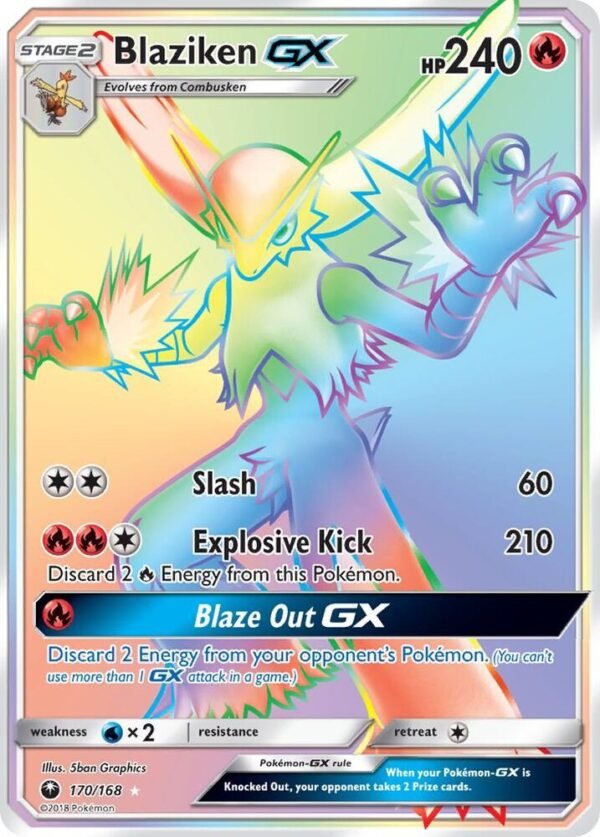 Blaziken GX (Secret) 170/168 Holofoil SM – Celestial Storm