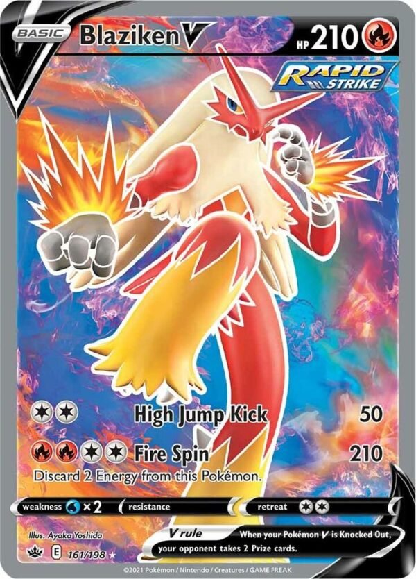 Blaziken V (Full Art) 161/198 Holofoil SWSH06: Chilling Reign Blaziken V (Full Art) 161/198 Holofoil SWSH06: Chilling Reign