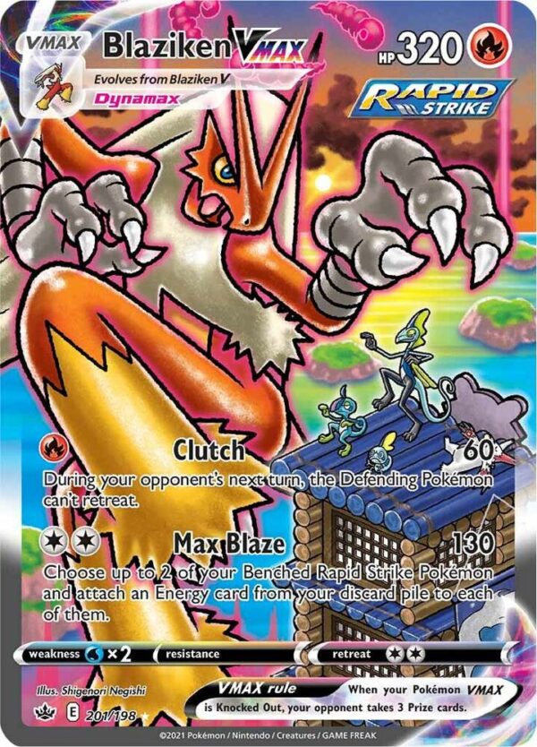 Blaziken VMAX (Alternate Art Secret) 201/198 Holofoil SWSH06: Chilling Reign