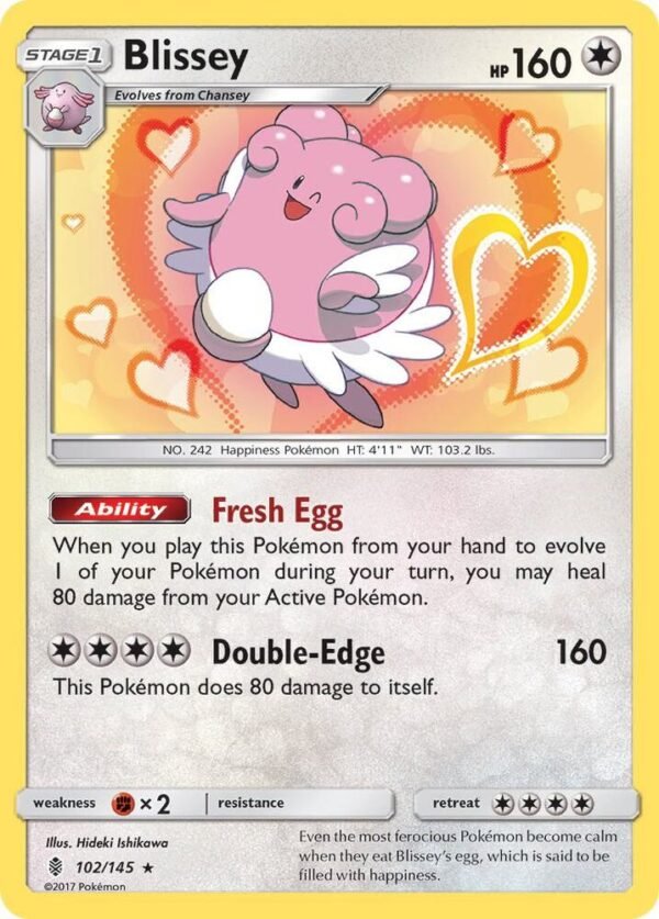 Blissey 102/145 Holofoil SM – Guardians Rising Blissey 102/145 Holofoil SM – Guardians Rising