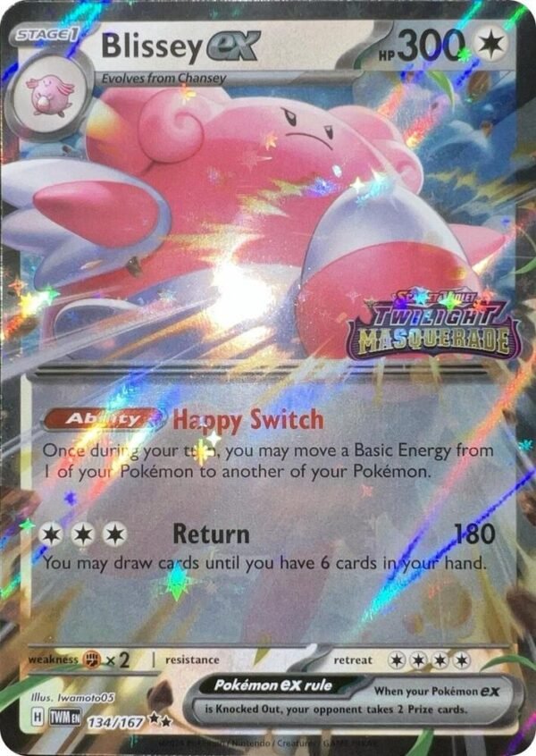 Blissey ex (Twilight Masquerade Stamped) 134/167 Holofoil Miscellaneous Cards & Products Blissey ex (Twilight Masquerade Stamped) 134/167 Holofoil Miscellaneous Cards & Products