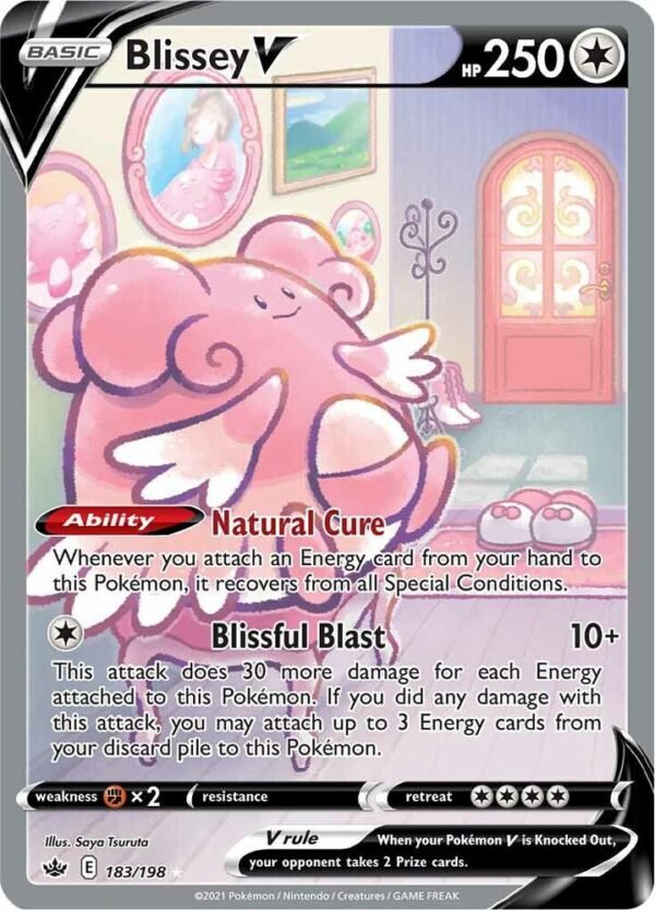 Blissey V (Alternate Full Art) 183/198 Holofoil SWSH06: Chilling Reign Blissey V (Alternate Full Art) 183/198 Holofoil SWSH06: Chilling Reign