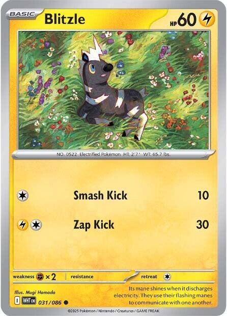 Blitzle 031/086 Reverse Holofoil SV: White Flare