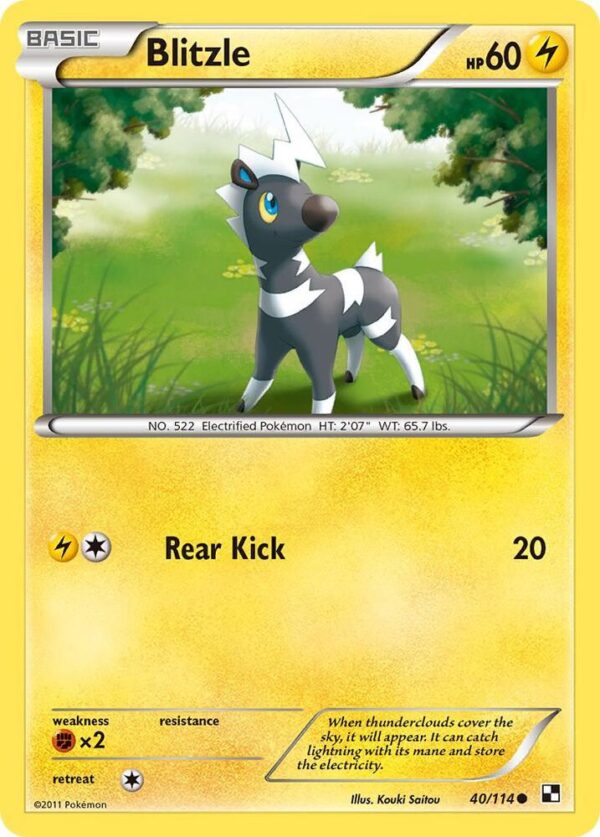Blitzle (40) 40/114 Reverse Holofoil Black and White Blitzle (40) 40/114 Reverse Holofoil Black and White