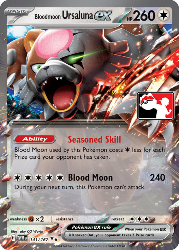 Bloodmoon Ursaluna ex 141/167 Holofoil Prize Pack Series Cards