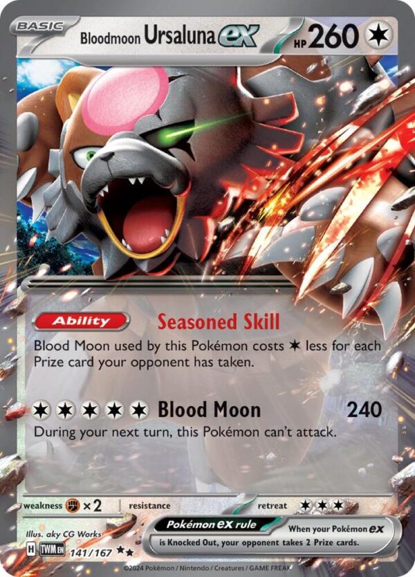 Bloodmoon Ursaluna ex 141/167 Holofoil SV06: Twilight Masquerade Bloodmoon Ursaluna ex 141/167 Holofoil SV06: Twilight Masquerade