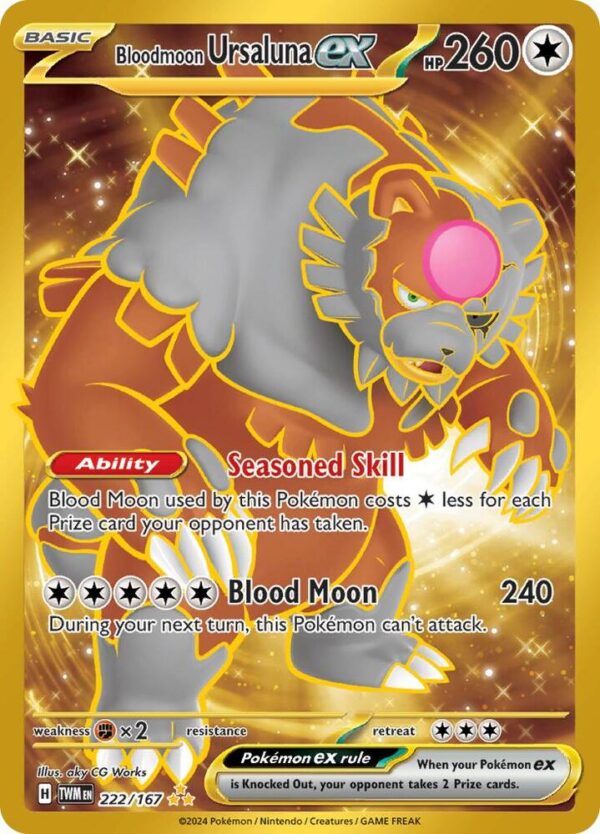 Bloodmoon Ursaluna ex 222/167 Holofoil SV06: Twilight Masquerade Bloodmoon Ursaluna ex 222/167 Holofoil SV06: Twilight Masquerade