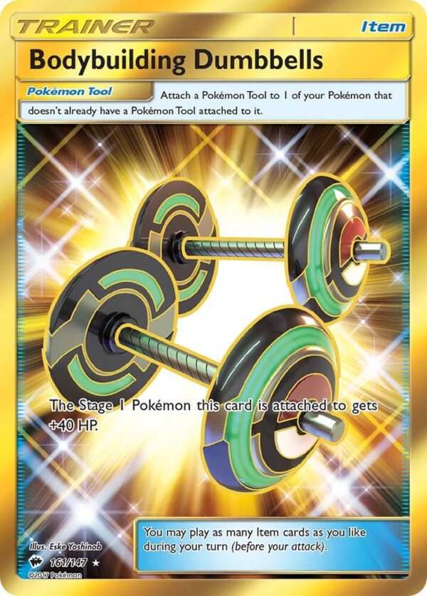 Bodybuilding Dumbbells (Secret) 161/147 Holofoil SM – Burning Shadows