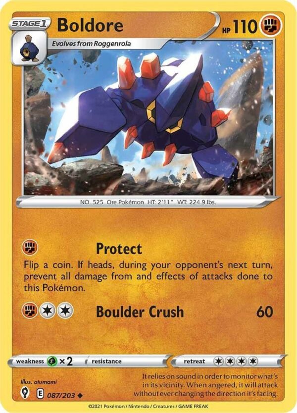 Boldore 087/203 Reverse Holofoil SWSH07: Evolving Skies