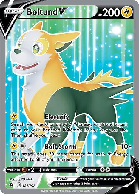 Boltund V (Full Art) 181/192 Holofoil SWSH02: Rebel Clash