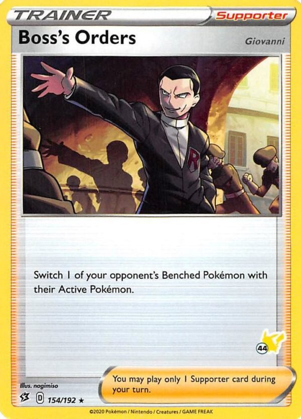 Boss’s Orders 154/192 (#44 Pikachu Stamped) Normal Battle Academy 2022 Boss’s Orders 154/192 (#44 Pikachu Stamped) Normal Battle Academy 2022