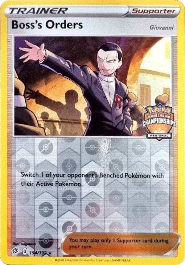 Boss’s Orders 154/192 (Regional Championships) Reverse Holofoil League & Championship Cards Boss’s Orders 154/192 (Regional Championships) Reverse Holofoil League & Championship Cards