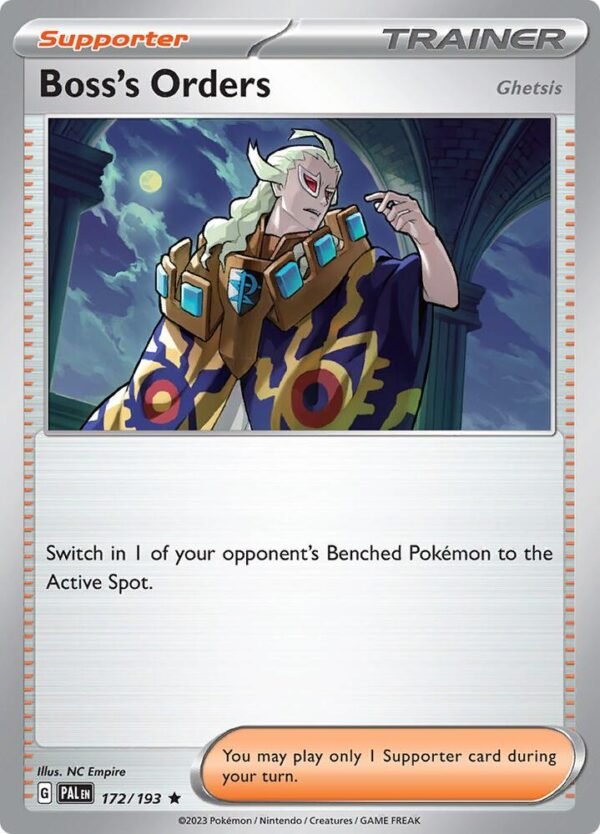 Boss’s Orders 172/193 Holofoil SV02: Paldea Evolved Boss’s Orders 172/193 Holofoil SV02: Paldea Evolved