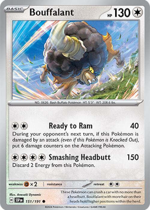 Bouffalant 151/191 Reverse Holofoil SV08: Surging Sparks Bouffalant 151/191 Reverse Holofoil SV08: Surging Sparks