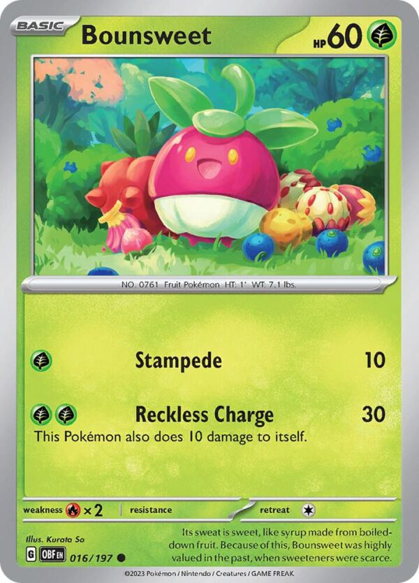Bounsweet 016/197 Reverse Holofoil SV03: Obsidian Flames