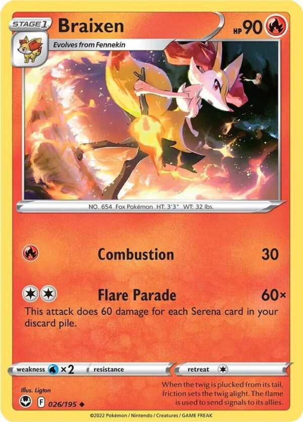 Braixen 026/195 Normal SWSH12: Silver Tempest Braixen 026/195 Normal SWSH12: Silver Tempest
