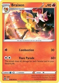 Braixen | 026/195 | Reverse Holofoil | SWSH12: Silver Tempest