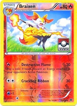 Braixen 12/124 (Pokemon League) 012/124 Reverse Holofoil League & Championship Cards
