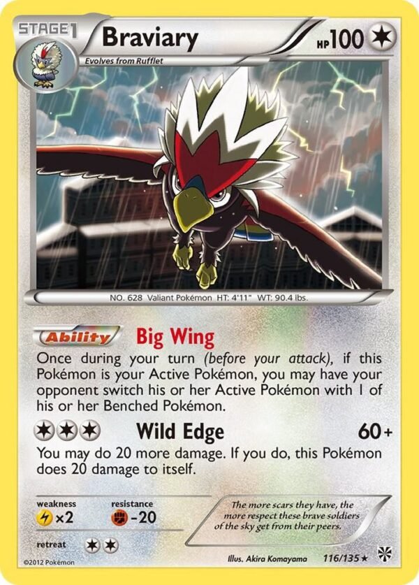Braviary 116/135 Reverse Holofoil Plasma Storm Braviary 116/135 Reverse Holofoil Plasma Storm
