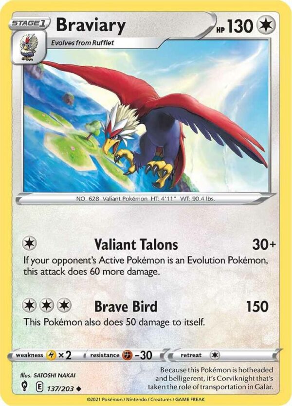 Braviary 137/203 Normal SWSH07: Evolving Skies Braviary 137/203 Normal SWSH07: Evolving Skies