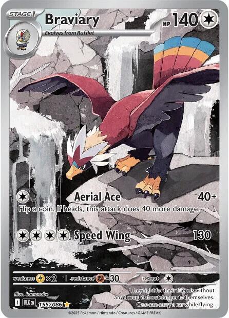 Braviary 155/086 Holofoil SV: Black Bolt