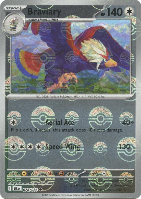 Braviary (Poke Ball Pattern) 078/086 Holofoil SV: Black Bolt