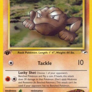 Brock’s Geodude (38) 038/132 1st Edition Gym Heroes Brock’s Geodude (38) 038/132 1st Edition Gym Heroes
