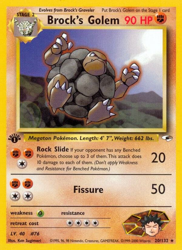Brock’s Golem 020/132 1st Edition Gym Heroes