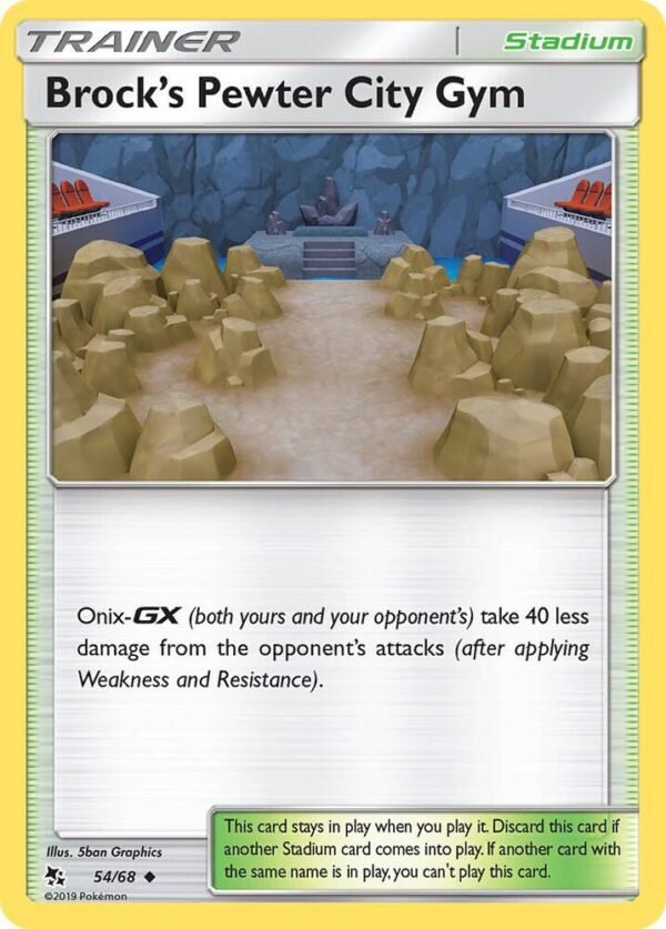 Brock’s Pewter City Gym 54/68 Reverse Holofoil Hidden Fates Brock’s Pewter City Gym 54/68 Reverse Holofoil Hidden Fates